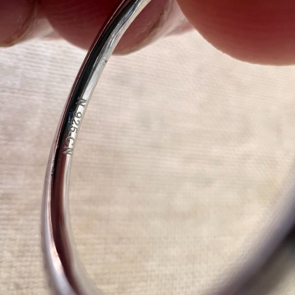 925 silver CN faux diamond engagement ring bling shiny size 5.5 rhinestone - Picture 4 of 5